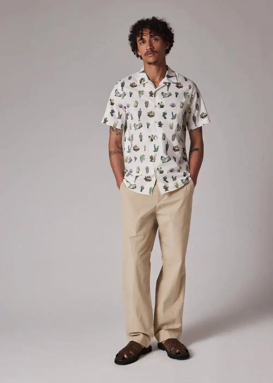 Ecru Short Sleeve 'Prickly Pear' Shirt