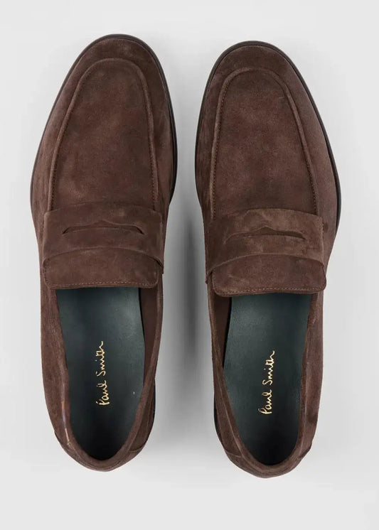 Chocolate Brown Suede 'Figino' Loafers
